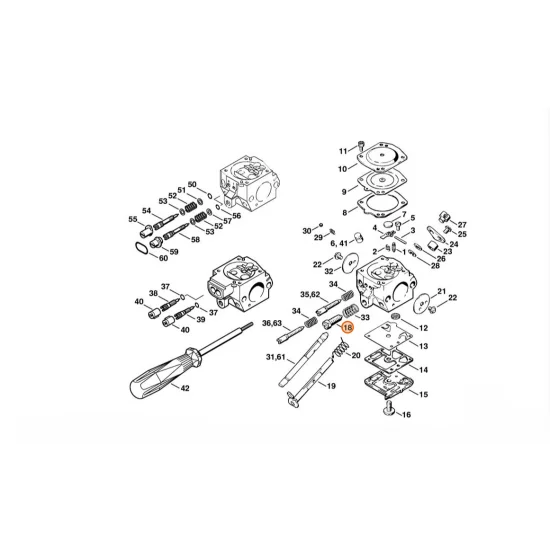 STIHL  Śruba zderzakowa regulacji obrotów biegu jałowego 4117 122 6200